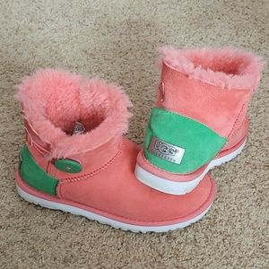 Short Ugg Boots - 5 - Pink/Green - Like New!